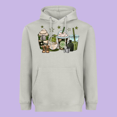 Us Army Coffee Cups Heavyweight Hoodie Designed By Oliviacreatesart