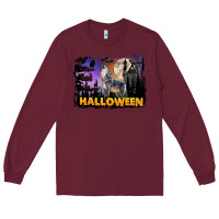 Burgundy Halloween Wolf Long Sleeve Tee - LillyAllenDesigns