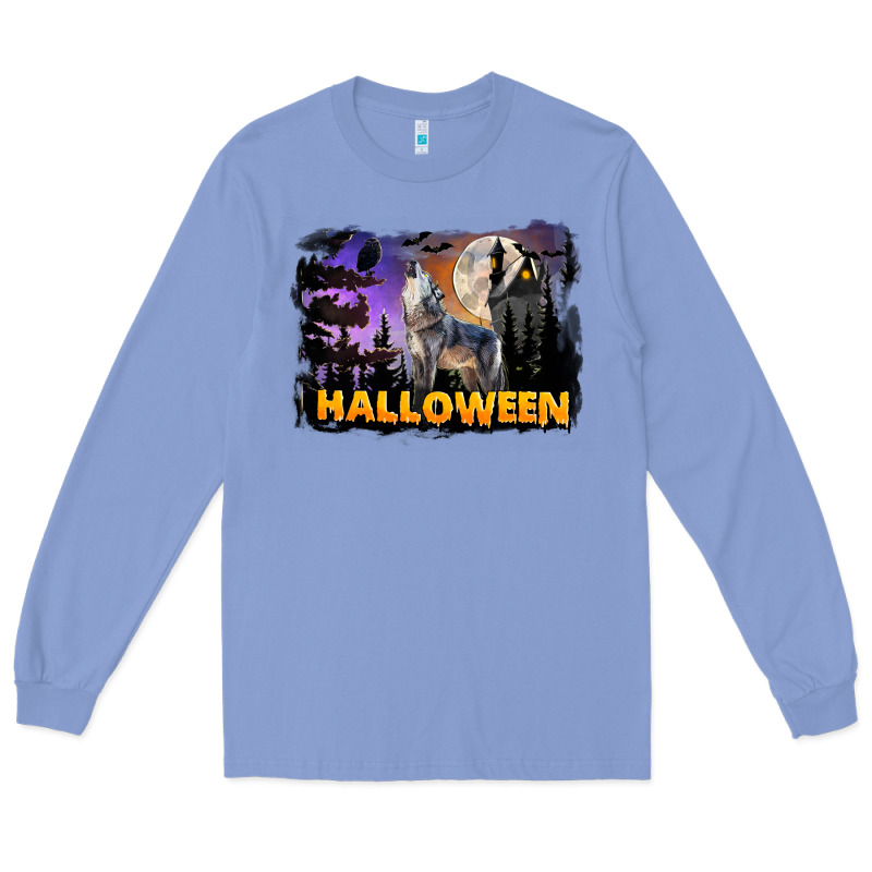 Halloween Wolf Long Sleeve Tee by LillyAllenDesigns | Teevron