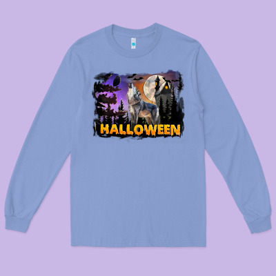 Halloween Wolf Long Sleeve Tee Designed By Lillyallendesigns