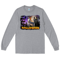 Heather Grey Halloween Wolf Long Sleeve Tee - LillyAllenDesigns