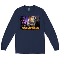 Navy Halloween Wolf Long Sleeve Tee - LillyAllenDesigns