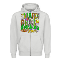 Dove Grey Mardi Gras drinking team Zipper Hoodie - HowdyJamesFarm