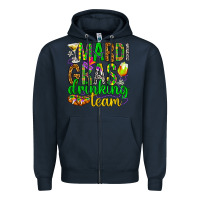 Navy Mardi Gras drinking team Zipper Hoodie - HowdyJamesFarm