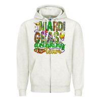 Oatmeal Heather Mardi Gras drinking team Zipper Hoodie - HowdyJamesFarm