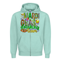Seafoam Mardi Gras drinking team Zipper Hoodie - HowdyJamesFarm