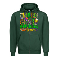 Sports Green Mardi Gras drinking team Zipper Hoodie - HowdyJamesFarm