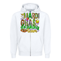 White Mardi Gras drinking team Zipper Hoodie - HowdyJamesFarm