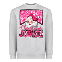 Pink Christmas Junkie Santa Claus Heavyweight Sweatshirt | Teevron