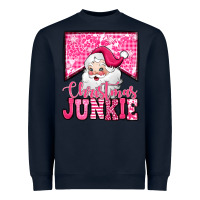 Navy pink Christmas junkie Santa Claus Heavyweight Sweatshirt - Jasminsmagicworld