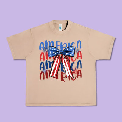 America Ribbon Urban Heavy Tee Designed By Jahusdesignshop