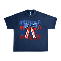 Navy america ribbon Urban Heavy Tee - JahusDesignShop