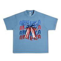 Pebble Blue america ribbon Urban Heavy Tee - JahusDesignShop
