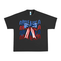 Pigment Black america ribbon Urban Heavy Tee - JahusDesignShop