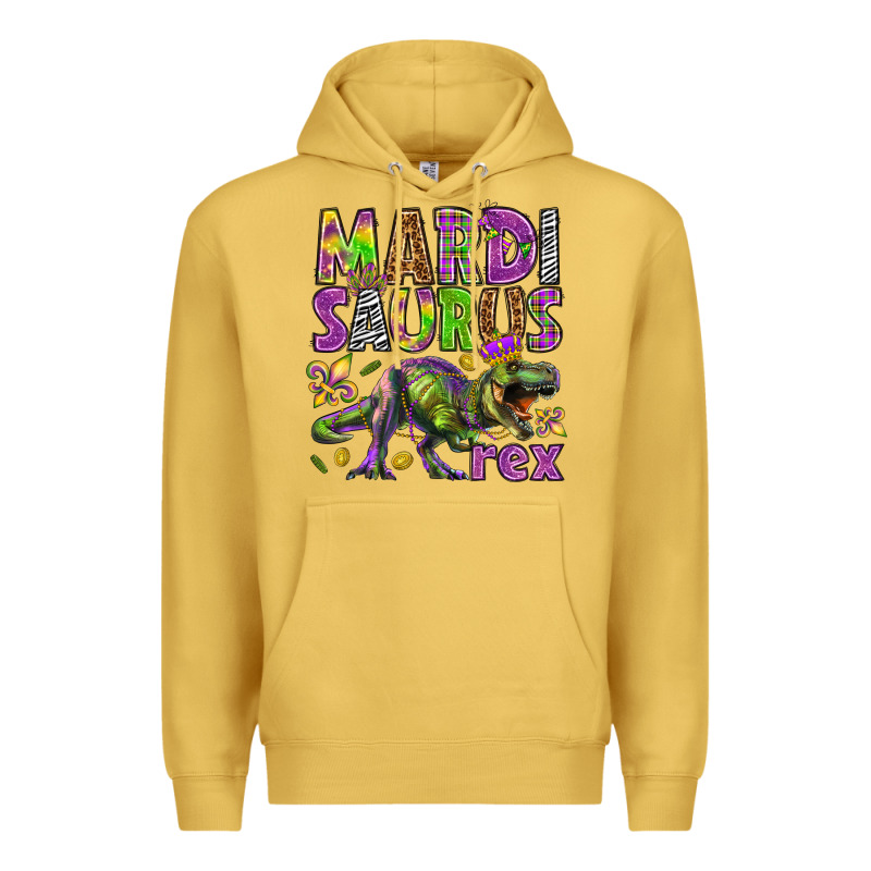 Mardi Saurus Rex Premium Hoodie by HowdyJamesFarm | Teevron