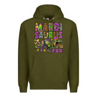 Army Green Mardi Saurus Rex Premium Hoodie - HowdyJamesFarm
