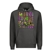 Charcoal Heather Mardi Saurus Rex Premium Hoodie - HowdyJamesFarm