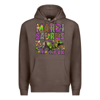 Coffee Mardi Saurus Rex Premium Hoodie - HowdyJamesFarm