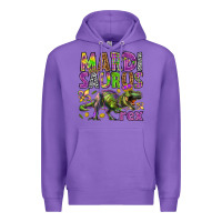 Purple Mardi Saurus Rex Premium Hoodie - HowdyJamesFarm
