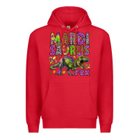 Red Mardi Saurus Rex Premium Hoodie - HowdyJamesFarm
