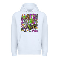 White Mardi Saurus Rex Premium Hoodie - HowdyJamesFarm