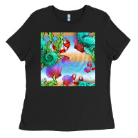 Black seahorse and beach Ladies Tee - BundleAndBundleShop