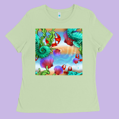 Seahorse And Beach Ladies Tee Designed By Bundleandbundleshop