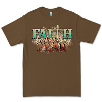 Cacao faith over fear cross Premium Tee - NancyCooperArtShop