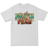 Dove Grey faith over fear cross Premium Tee - NancyCooperArtShop