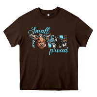 Chocolate Brown small town proud Heavy Core Tee - JahusDesignShop