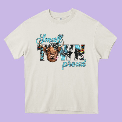 Small Town Proud Heavy Core Tee Designed By Jahusdesignshop
