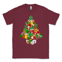 Burgundy nurse christmas tree Classic Tee - MaliasSmallBusiness
