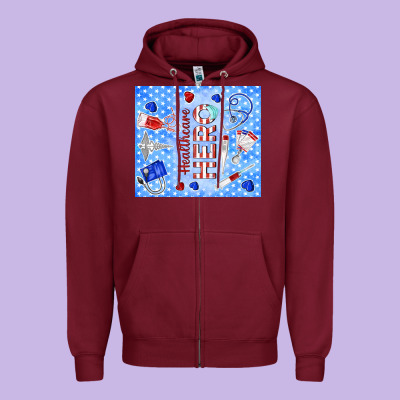 Healthcare Hero Zipper Hoodie Designed By Tumblerdesignbyshophia