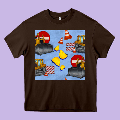 Bulldozer Seamles Pattern Heavy Core Tee Designed By Bundleandbundleshop