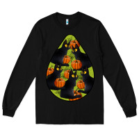 Black Black Cat Halloween Teardrop Long Sleeve Tee - LillyAllenDesigns