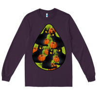 Plum Black Cat Halloween Teardrop Long Sleeve Tee - LillyAllenDesigns