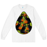 White Black Cat Halloween Teardrop Long Sleeve Tee - LillyAllenDesigns