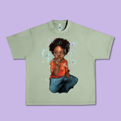 Afro Black Boy Urban Heavy Tee Designed By Nancycooperartshop