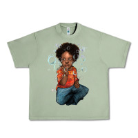 Oil Green afro black boy Urban Heavy Tee - NancyCooperArtShop