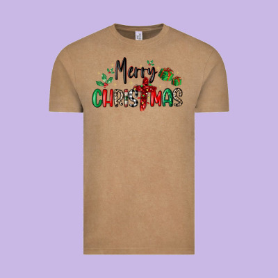 Faith Cross Merry Christmas Vintage Tee Designed By Maliassmallbusiness