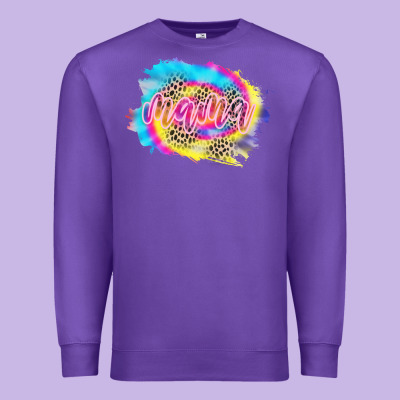 Mama Tie Dye Leopard Premium Sweatshirt Designed By Cowcowdesign