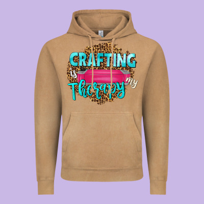 Crafting Is My Therapy Vintage Hoodie Designed By Nancycooperartshop