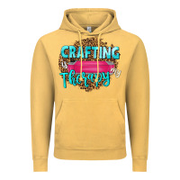 Vintage Mustard crafting is my therapy Vintage Hoodie - NancyCooperArtShop