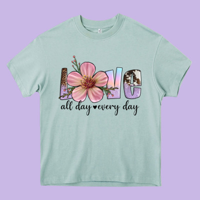 Love All Day Every Day Heavy Core Tee Designed By Artiststas