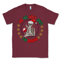 Burgundy ho ho holly shit skeleton santa Classic Tee - MaliasSmallBusiness