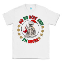 White ho ho holly shit skeleton santa Classic Tee - MaliasSmallBusiness