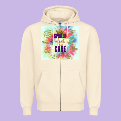 Spoiler Alert I Don't Care Zipper Hoodie Designed By Tumblerdesignbyshophia