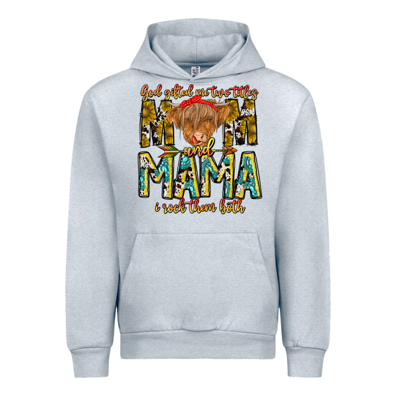God Gifted Me Two Titles And Mama I Rock Them Both Urban Hoodie by CowhideDigitalArt | Teevron