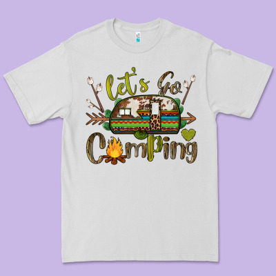 Let's Go Camping Premium Tee Designed By Barkaloodesign