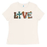 Bone western love with cross Ladies Tee - Artiststas